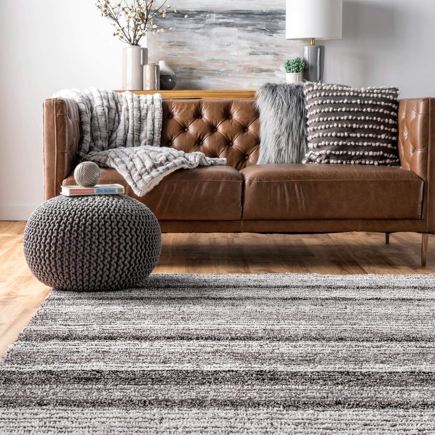 Modern Striped Area Rug - Nestern