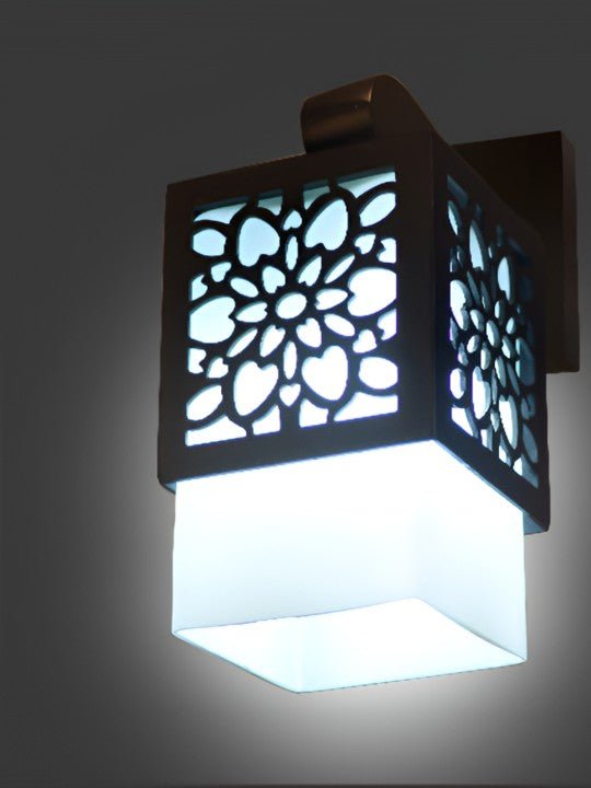 Ornamental Cut-Outs Cube Wall Lamp - Nestern