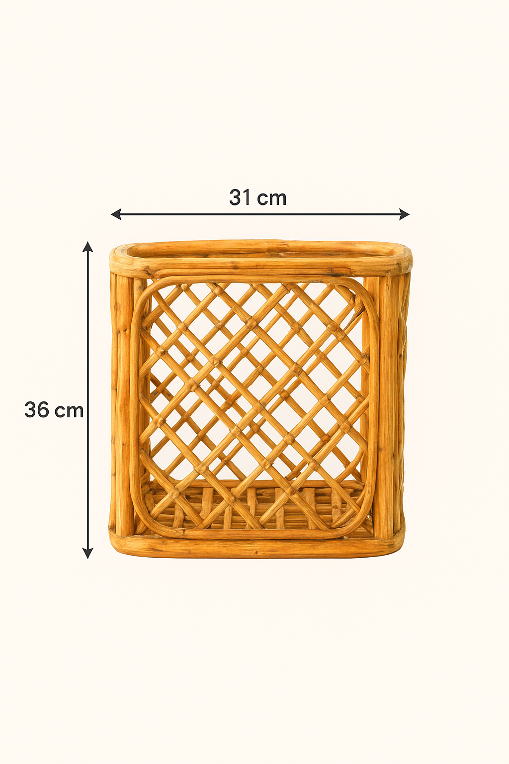 Rattan Square Planter Basket – Stylish Indoor Pot Holder