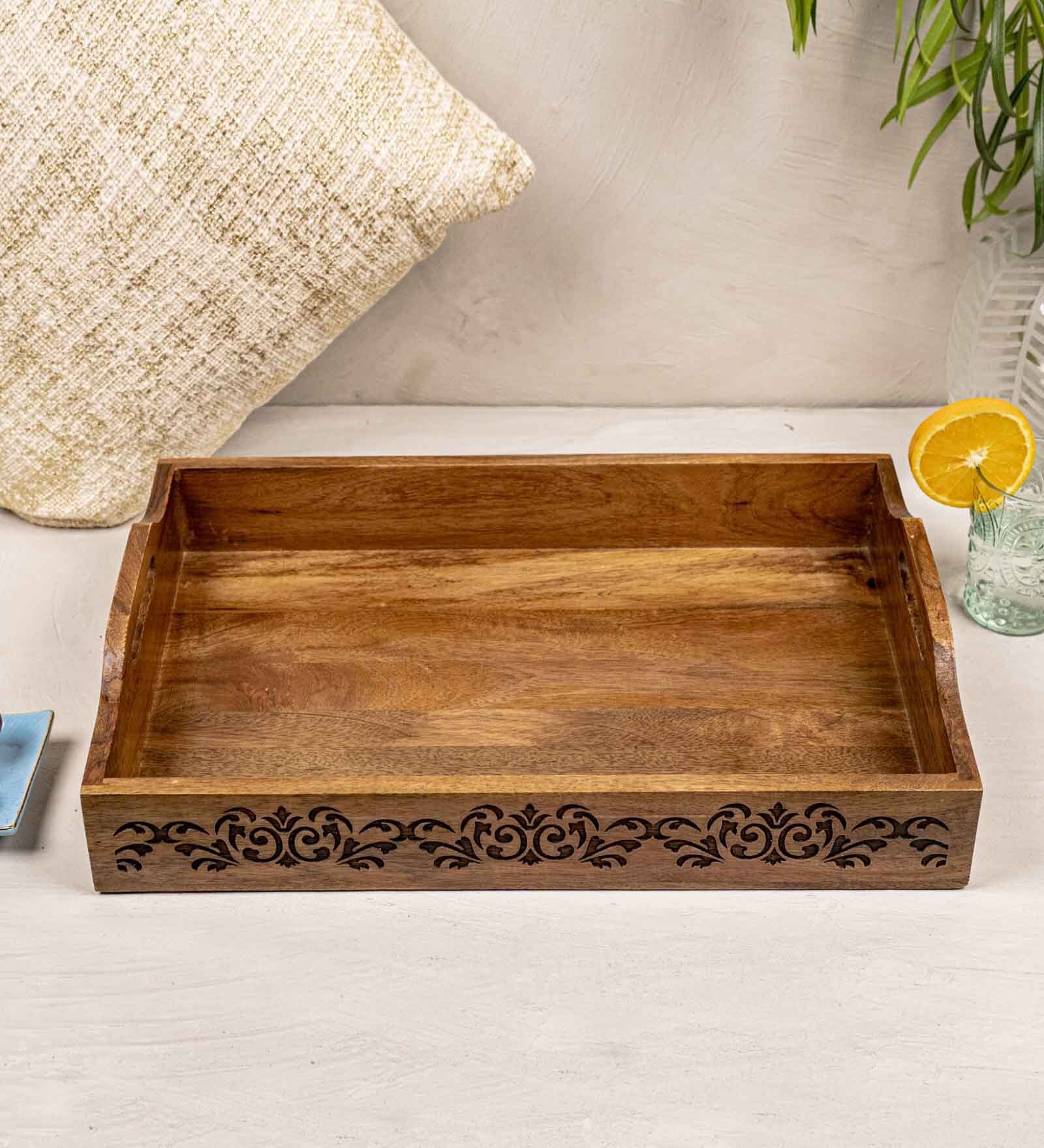 Refined Acacia Wood Serving Tray - Nestern