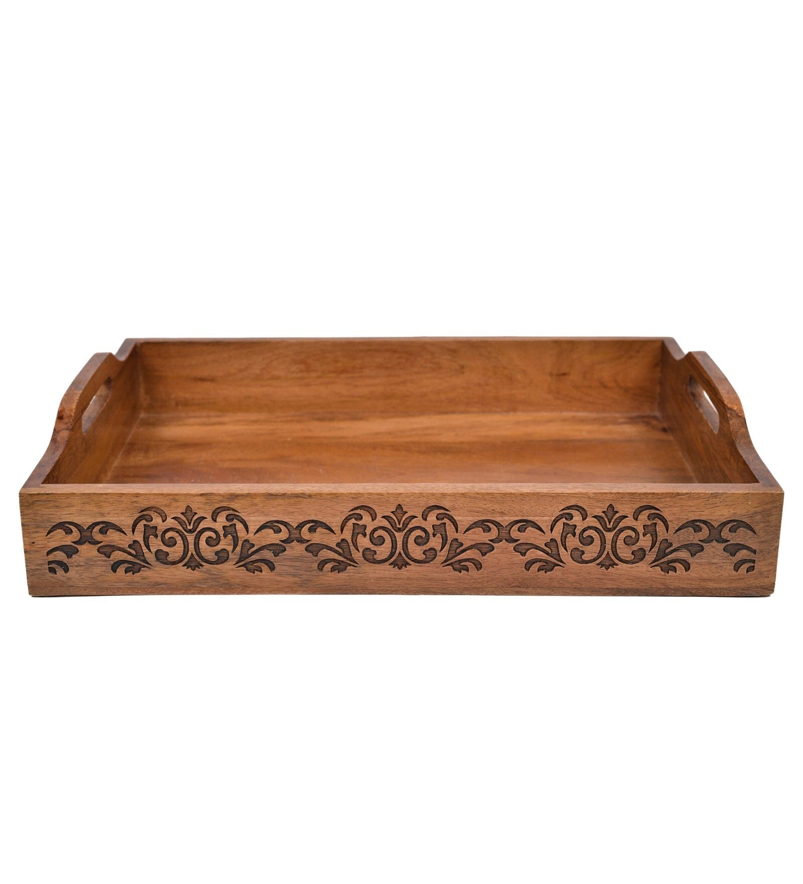 Refined Acacia Wood Serving Tray - Nestern