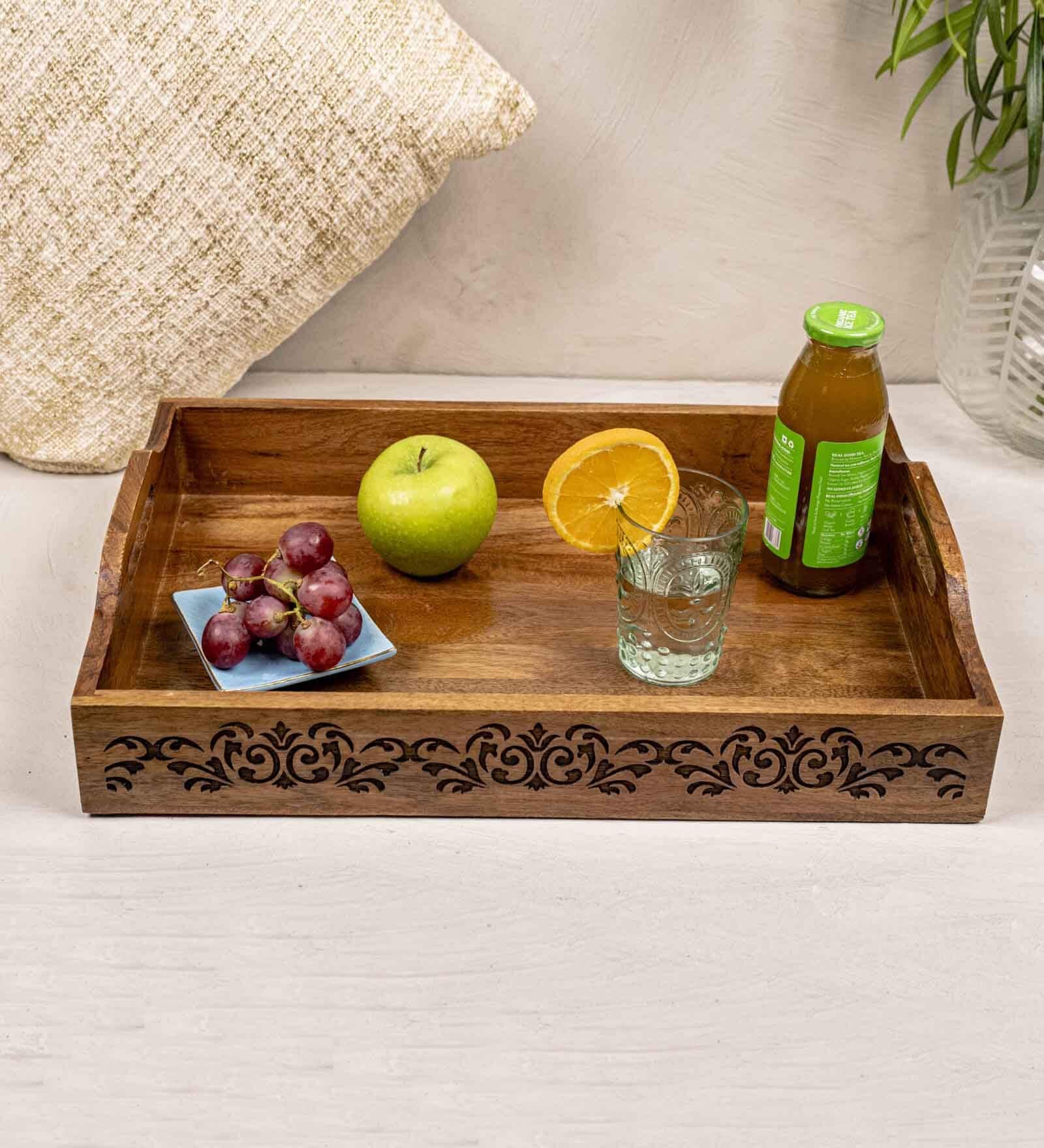 Refined Acacia Wood Serving Tray - Nestern