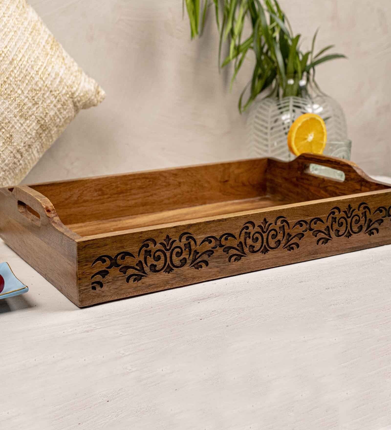 Refined Acacia Wood Serving Tray - Nestern