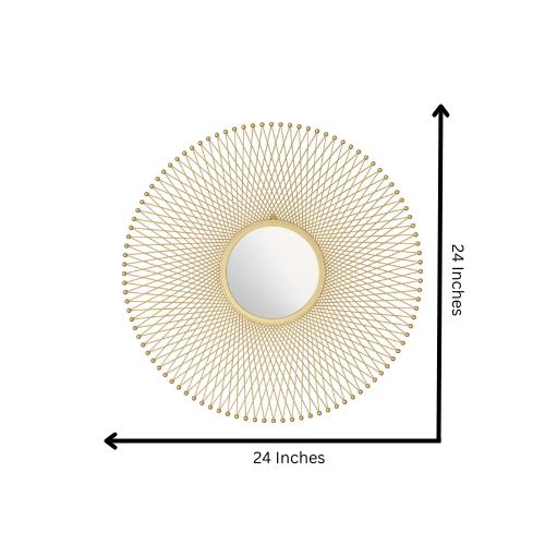 Round Metal Wall Mirror Handicrafted Metal Home Decor