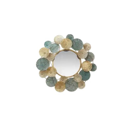 Round Multicolor Metal Mirror Handicrafted Metal Home Decor collection