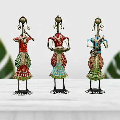 Sardar Lady Musician Figurines (Set of 3) - Nestern