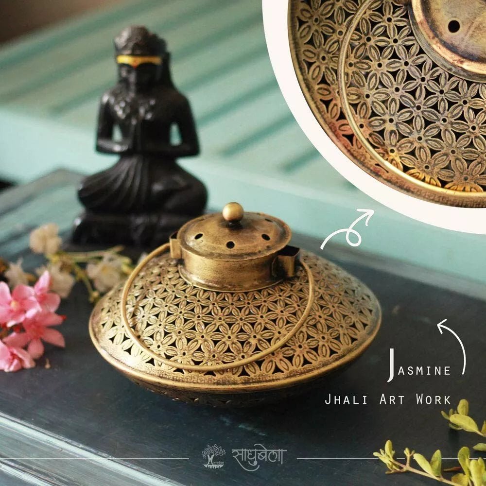 Serene Ritual: Handcrafted Brass Incense Burner - Nestern