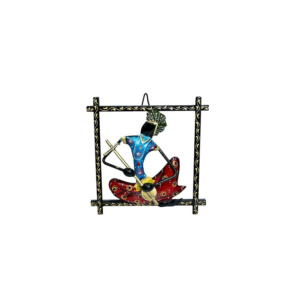 Set of 3 Tribal Musician Wall Hangings – Handcrafted Metal Art Décor - Nestern