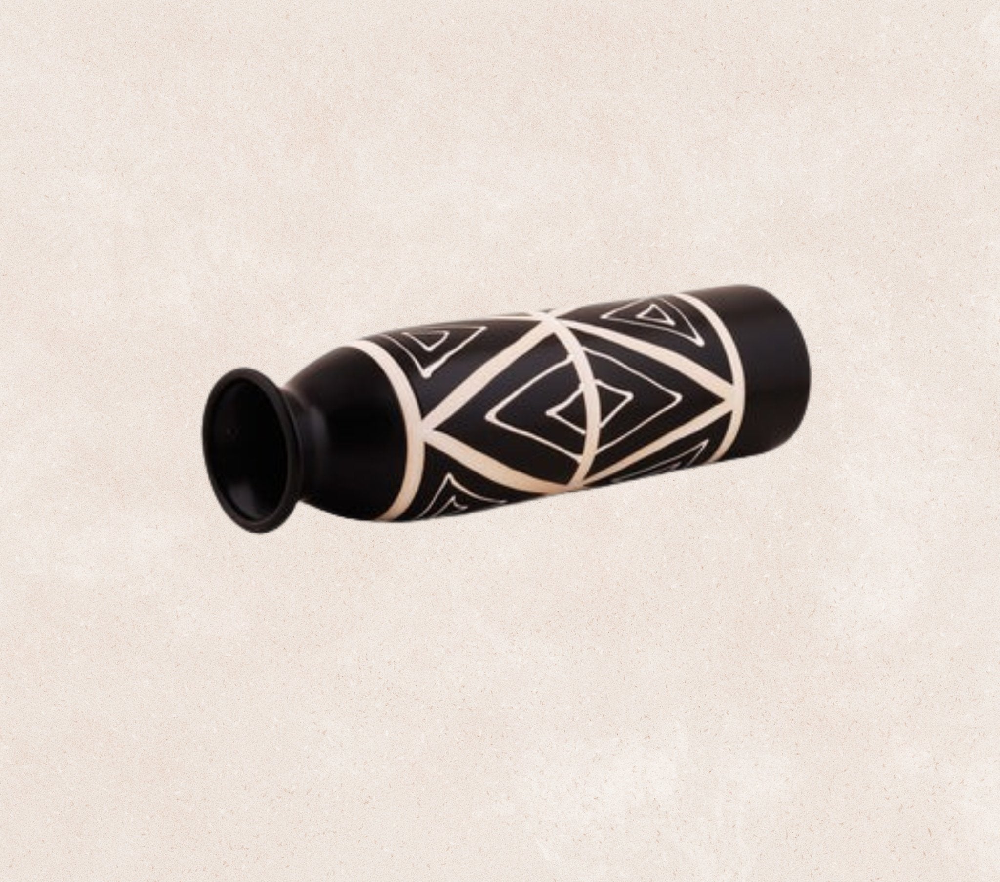 Sleek Bold Black Decoartive Table Vase - Nestern