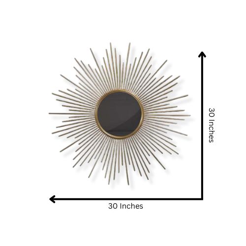 Hanging Mirror Sunburst Wall Accent Home Decor Foyer