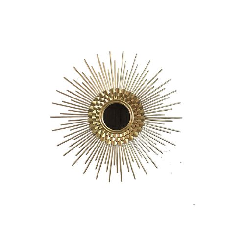 Sunburst Metal Wall Mirror Decorative for Living Room Foyer Console Table