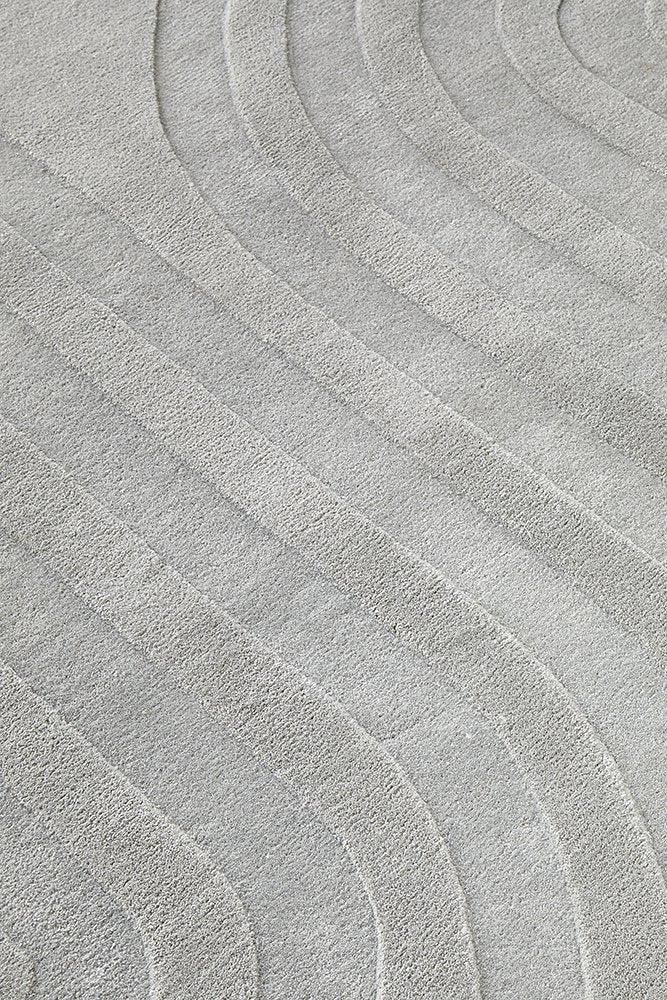 Switzerland Wool Collections Modern Geometric Embossed Area Rug - Available in White and Gray, Custom Sizes - Nestern