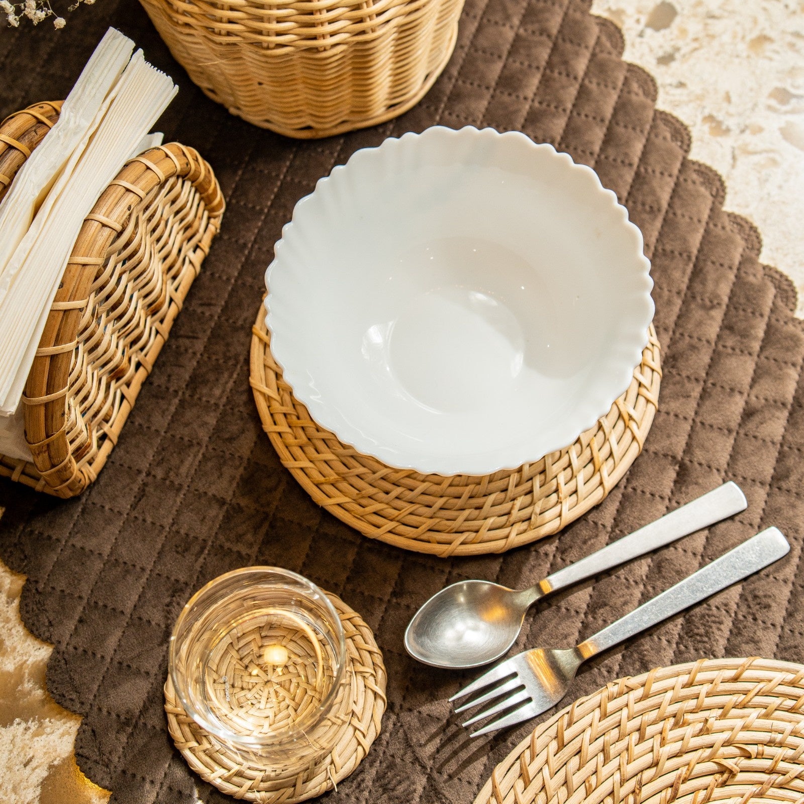 Stylish Round Woven Pot Stands