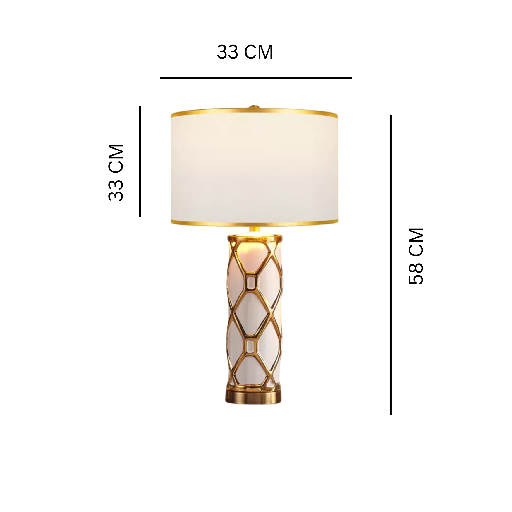 Elegant Gold Table Lamp – Modern Metal & Cloth Design | Model 8372