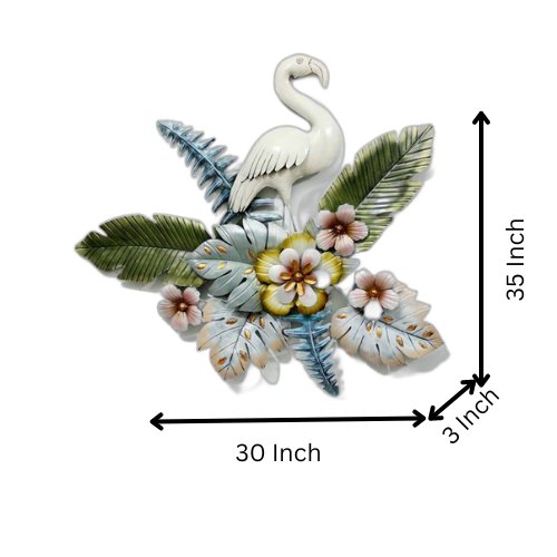 Tropical Flamingo and Floral Metal Wall Art – Vibrant Nature-Inspired Decor - Nestern