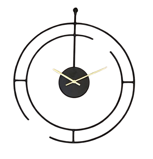 Modern Black & Gold Wall Clock – Minimalist Geometric Design
