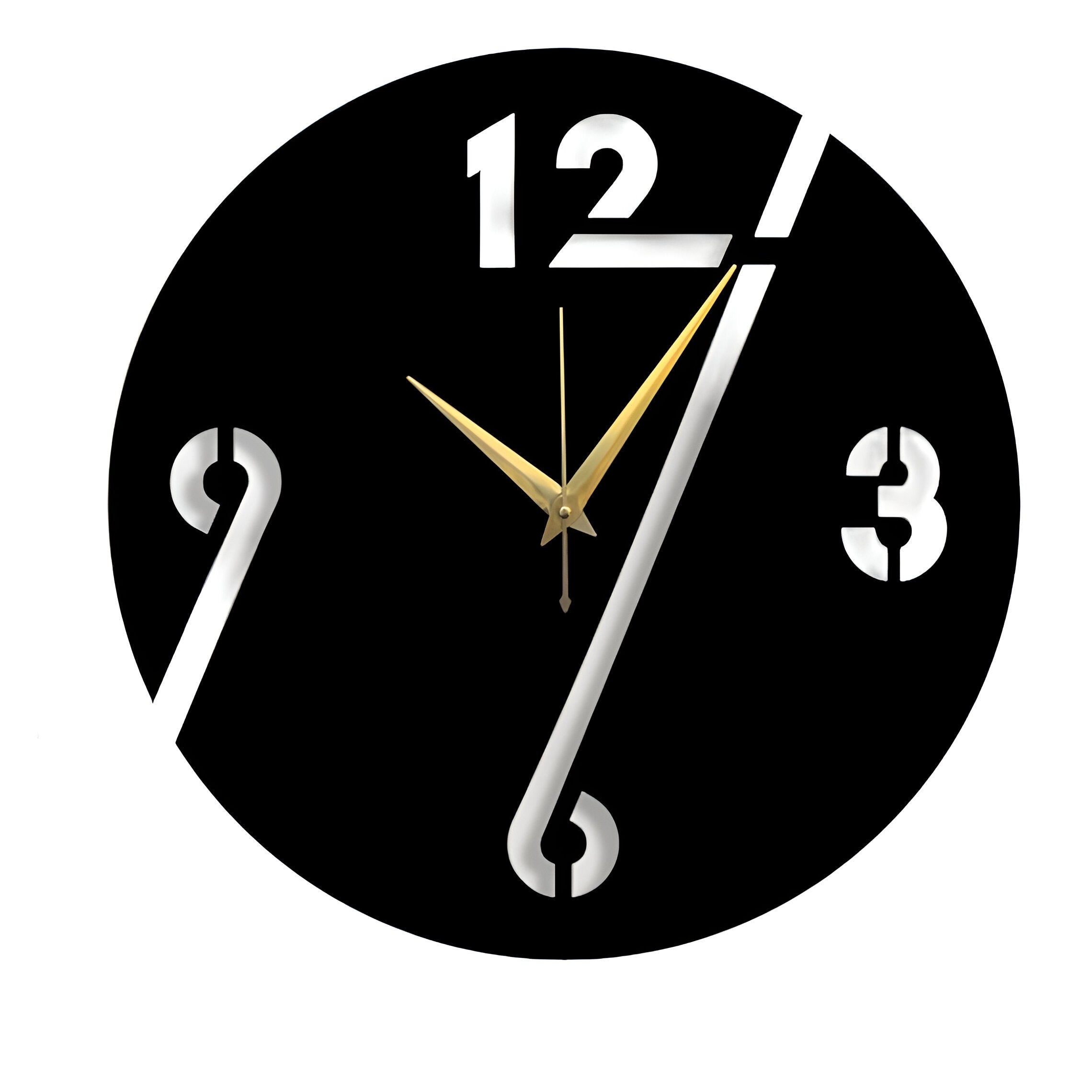 Modern Black & Gold Wall Clock – Unique Designer Timepiece