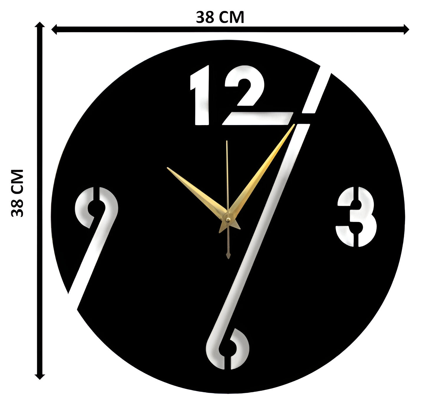 Modern Black & Gold Wall Clock – Unique Designer Timepiece