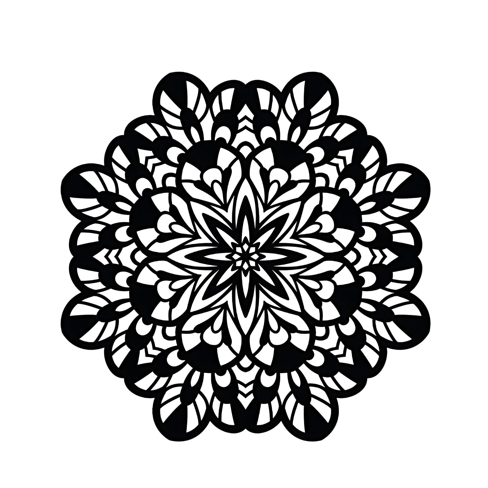 Geometric Floral Metal Wall Art – Modern Mandala Décor