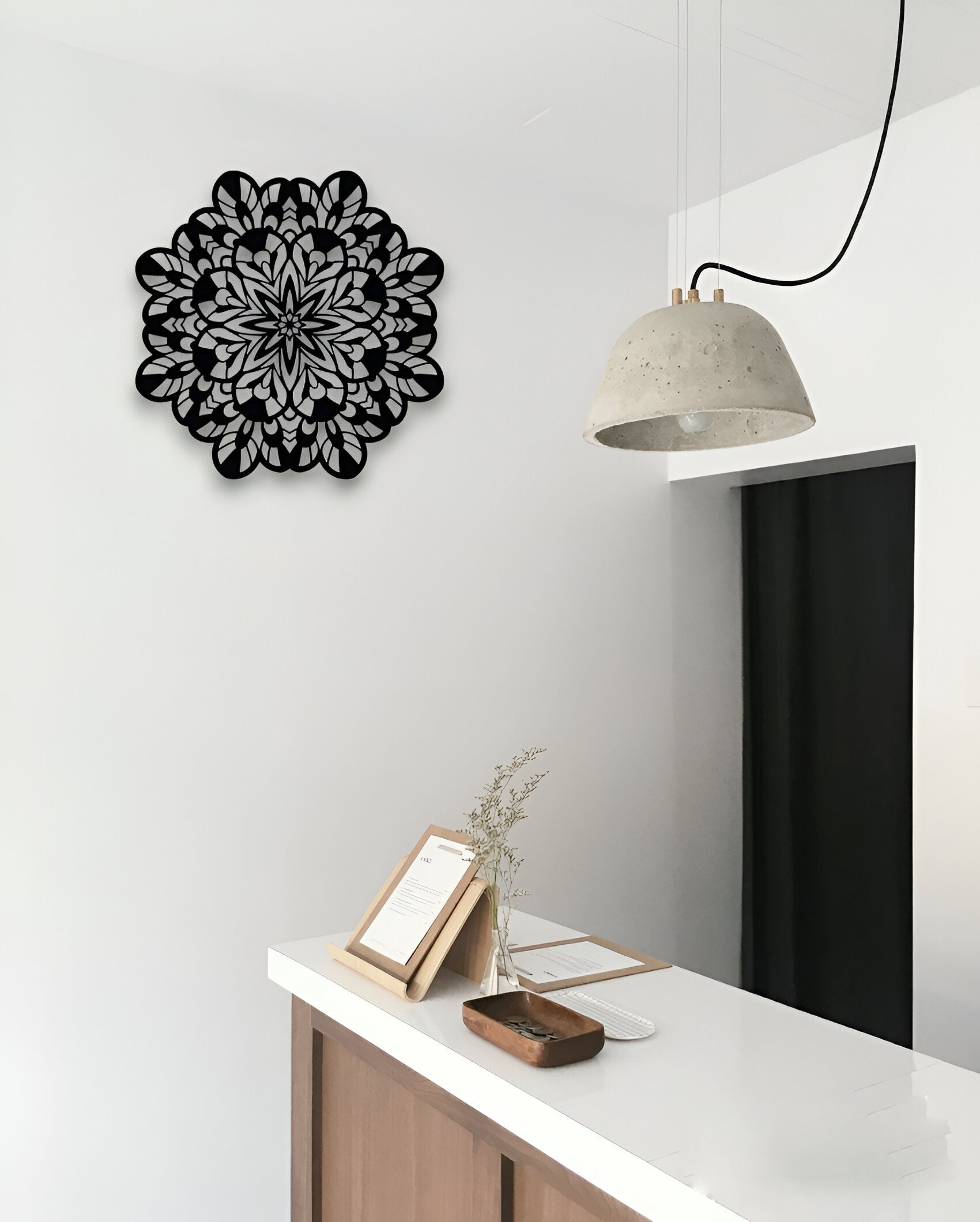 Geometric Floral Metal Wall Art – Modern Mandala Décor