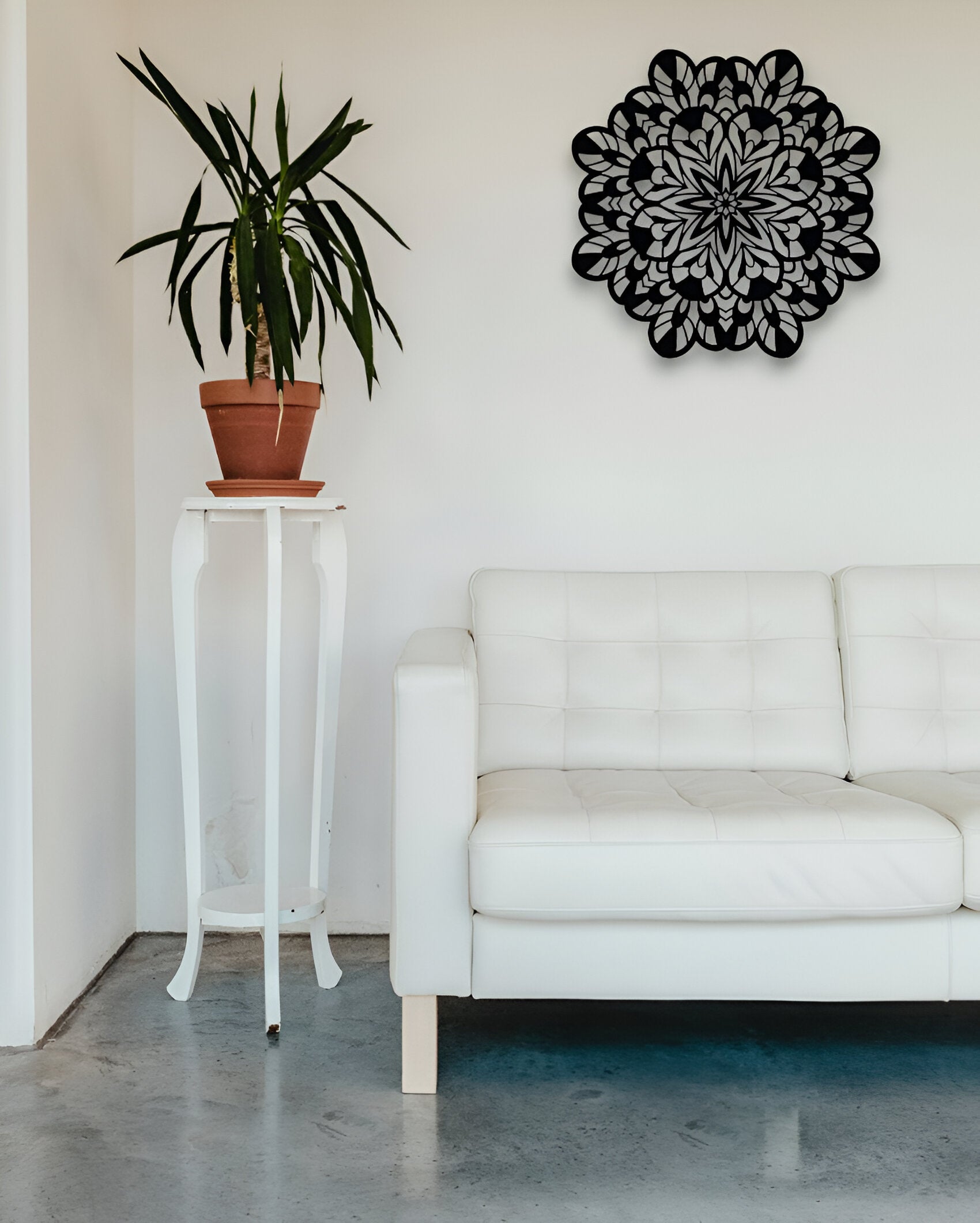 Geometric Floral Metal Wall Art – Modern Mandala Décor