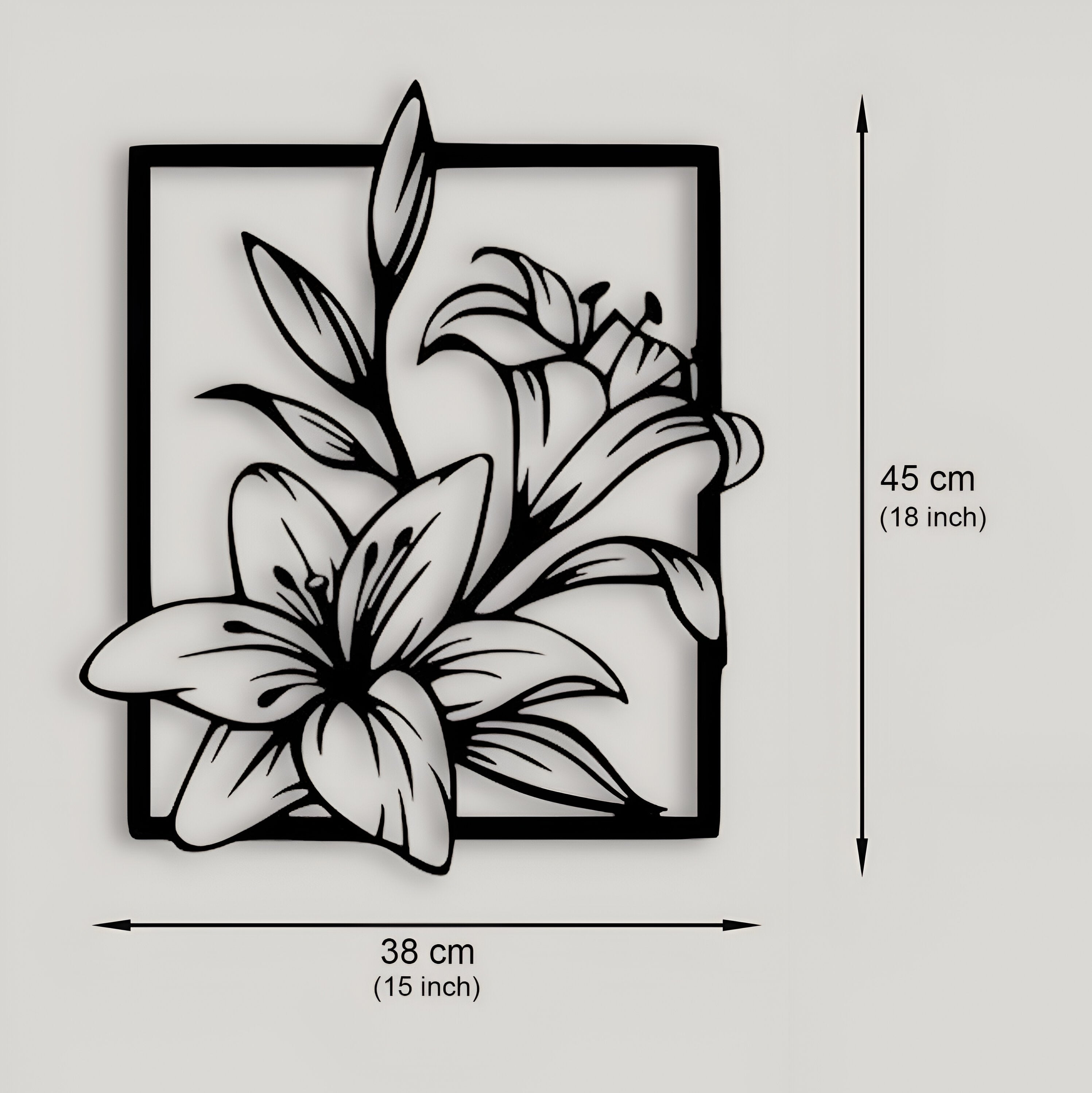 Floral Metal Wall Art – Elegant Lily Blossom Décor
