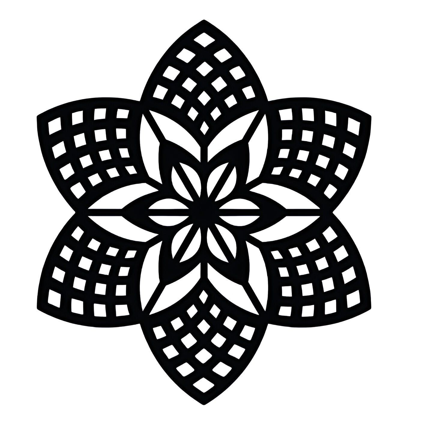 Geometric Floral Metal Wall Art – Modern Mandala Décor