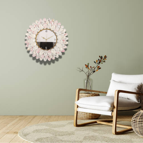 Elegant Floral Petal Wall Clock – Stylish Home Décor Accent