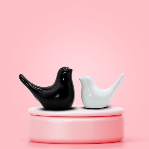 2 Birds Sitting Pair Figurine Home Decorative Showpiece