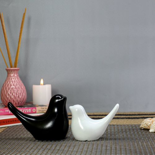 2 Birds Sitting Pair Figurine Home Decorative Showpiece