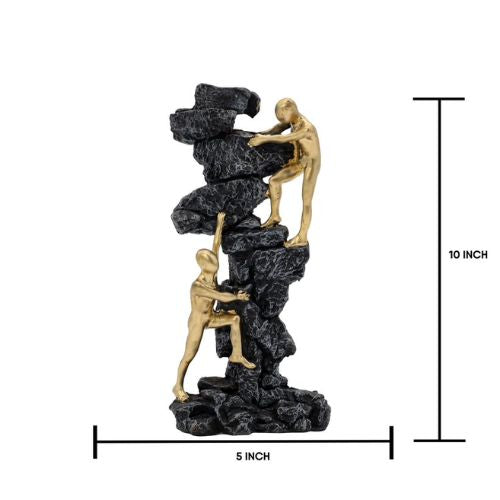 2 Men on Mountain Statue Sculpture for Home Decor