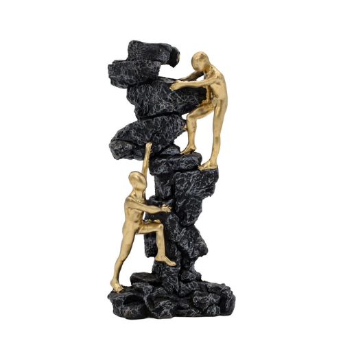 2 Men on Mountain Statue Sculpture for Home Decor