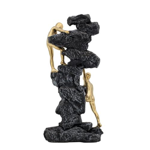 2 Men on Mountain Statue Sculpture for Home Decor