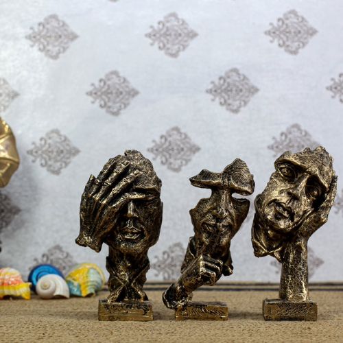 Hand On Face Vintage Showpiece for Home Decor - Decoration for Table Top