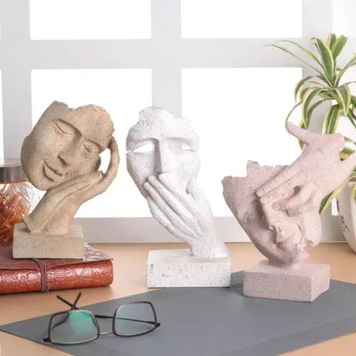Human face with Hand on Mouth Showpiece for Home Decor