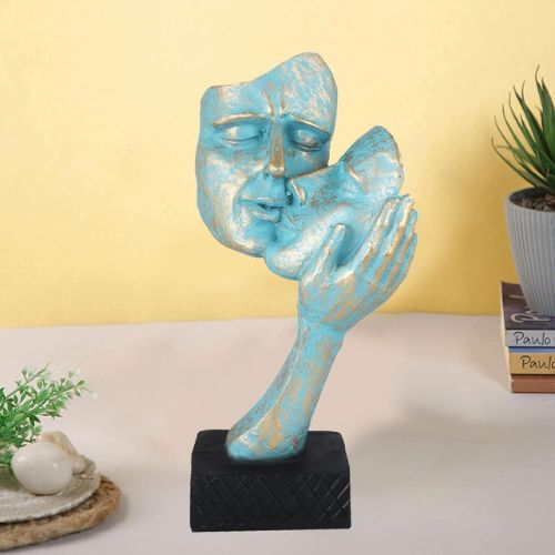 Artistic Elegant Kissing Couple Face Showpiece