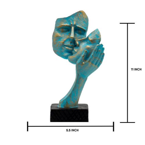 Artistic Elegant Kissing Couple Face Showpiece