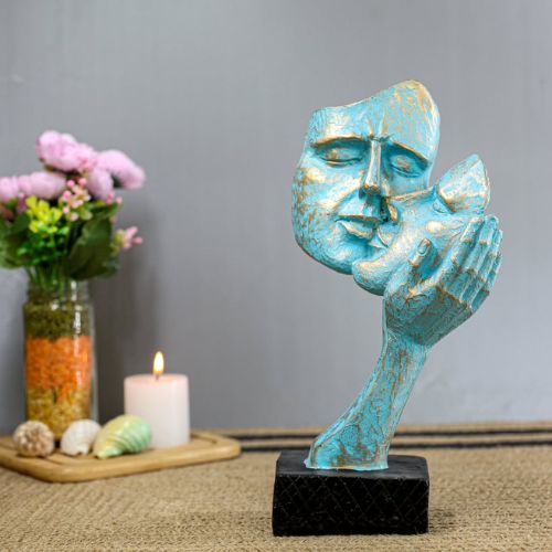 Artistic Elegant Kissing Couple Face Showpiece