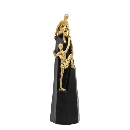 Luxury Abstract Design Golden Black Metal Crafts Sculptures Climbing Man Figurines for Home Decor