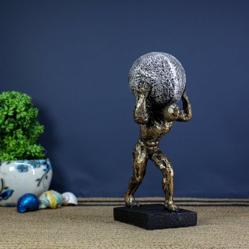 Lifting Ball Showpiece - Atlas Sculpture for Home and Office Table Decor