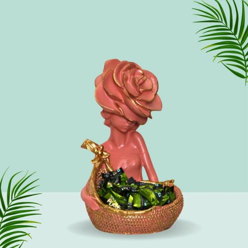 Lady with Basket Showpiece for Home Decor Showpiece