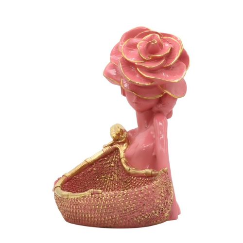 Lady with Basket Showpiece for Home Decor Showpiece