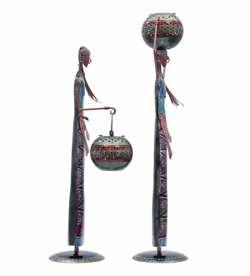 Tribal Village Water Pot Lady Figurines - Nestern