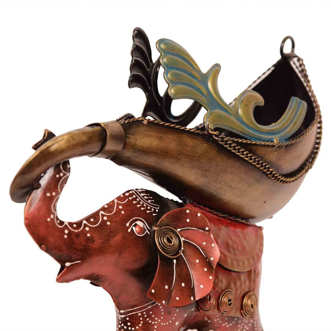 Majestic Elephant with Regal Canoe Bottle Holder - Nestern