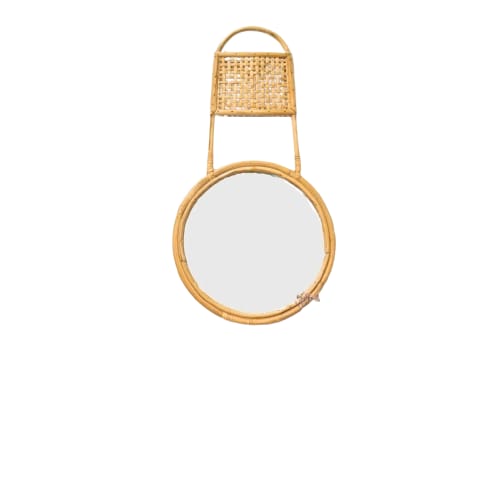 Handcrafted Rattan Wall Mirror for Elegant Boho Home Decor