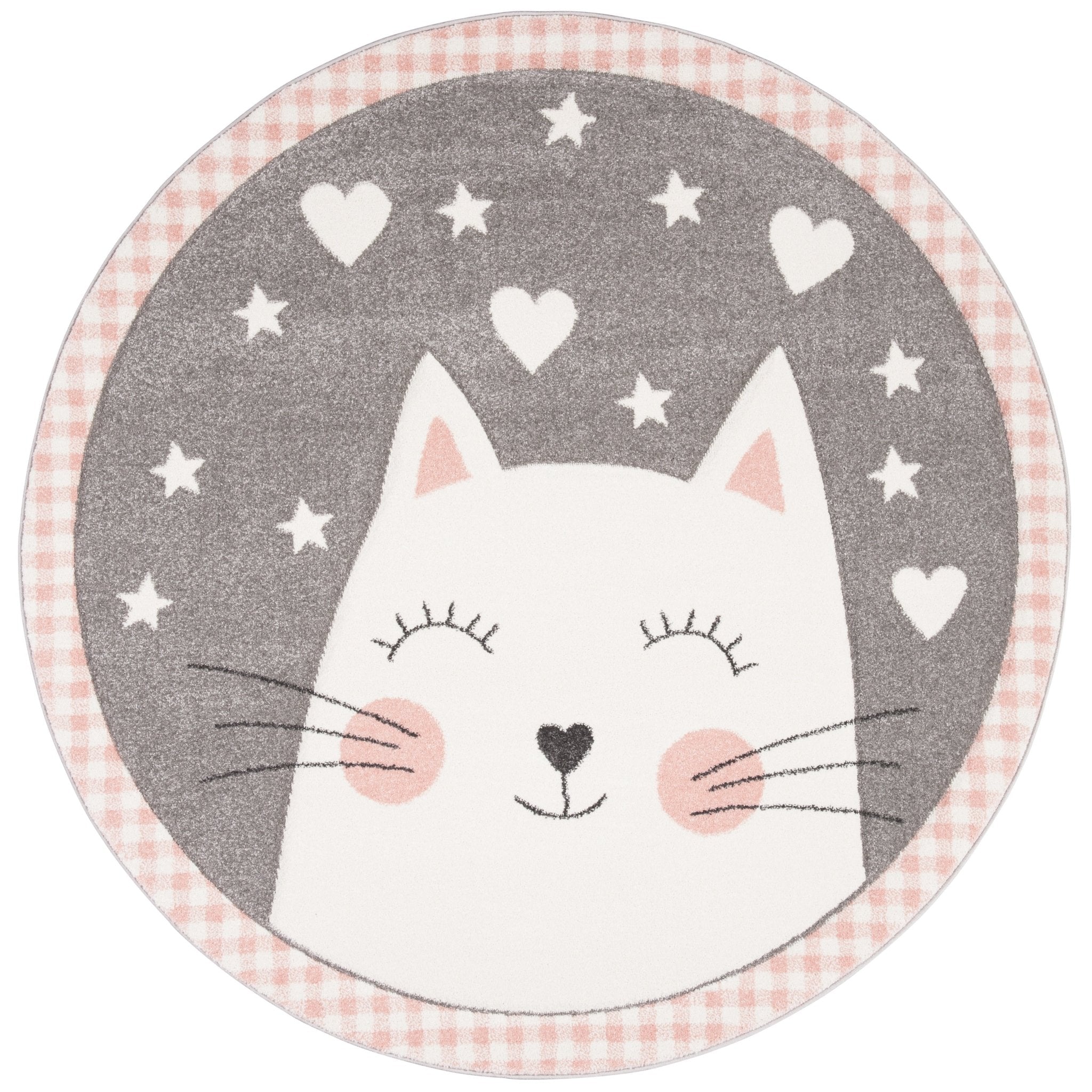 Whimsical Cat Face Plush Rug - Nestern