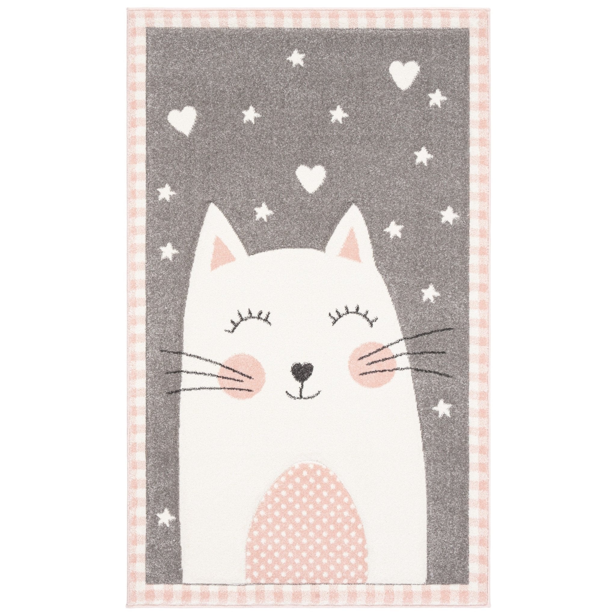 Whimsical Cat Face Plush Rug - Nestern