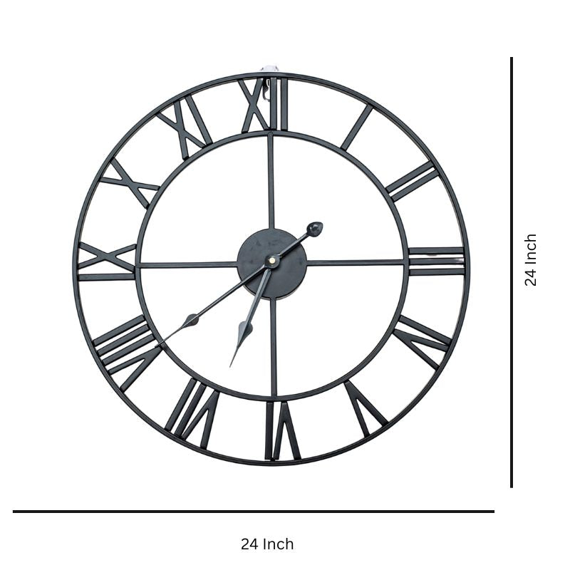 Vintage Roman Numeral Wall Clock – Industrial Metal Design