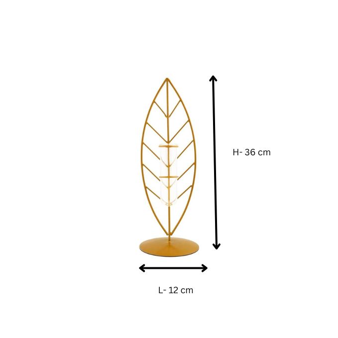 Gold Leaf Metal Frame Vase – Elegant Botanical Display